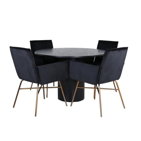 Venture Home Spisegruppe Venture Home med Rundt Bianca Spisebord og 4 Annika Spisestoler GR22507 Venture Home Spisegruppe Venture Home med Rundt Bianca Spisebord og 4 Annika Spisestoler GR22507