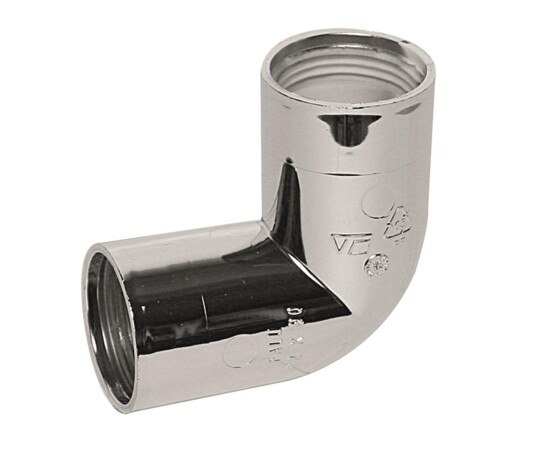 Faluplast 2910376 Bøy 90° forkrommet 40 mm Innendørsavløp