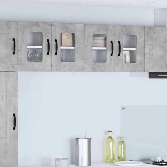  Kjøkkenskap 2 pcs Betonggrå 60 x 31 x 40 cm Konstruert tre