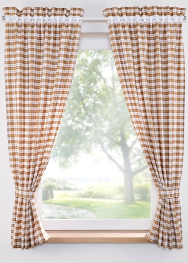Bonprix Gardin med gardinholdere (2-pack) false