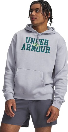 Under Armour UA Rival Flc Camo Fill Hdy Black Medium Heather Grey Medium Heather Grey XX large