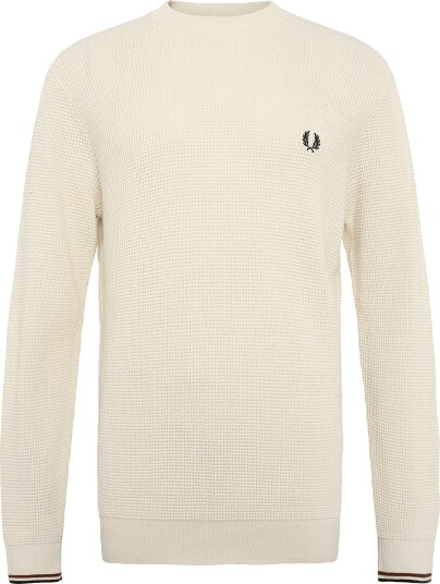 Fred Perry Waffle Stitch Jumper Cream S