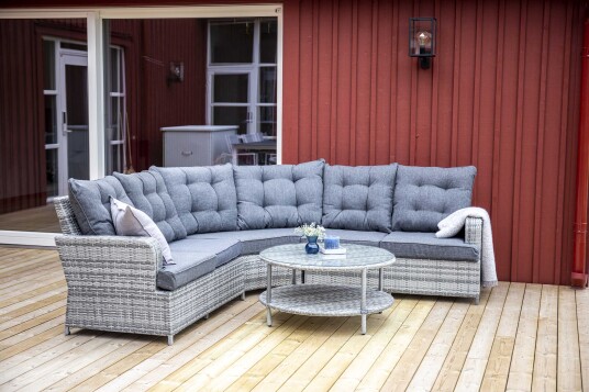 Venture Design Valencia sofagruppe Grå med grå pute 2st 2-seterende, hjørne & bord 90 cm Grå