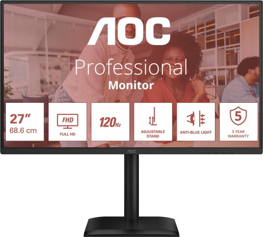 AOC 27E4CV 27" Full HD LED Skjerm 1920x1080 med 4 ms svart AOC 27E4CV 27" Full HD LED Skjerm 1920x1080 med 4 ms svart