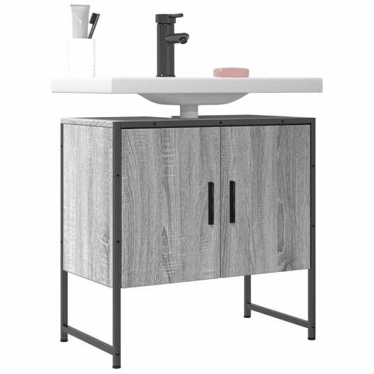Servantskap grå sonoma 60x33x60 cm konstruert tre 842459