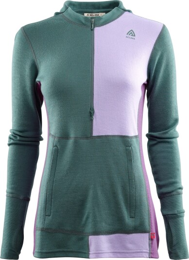 Aclima WarmWool Hoodsweater with Zip Woman North Atlantic/Purple Rose/Sunset Purple North Atlantic / Purple Rose / Sunset Purple S