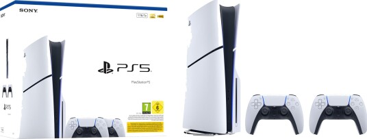 Sony PlayStation 5 Slim med 2 DualSense-kontrollere