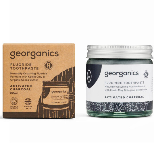 Organisk mineraltannkrem GEORGANICS Mineral Charcoal Fluorid 60 ml