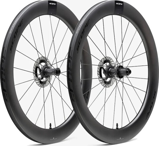 Scope R6 700c 65mm hjulsett Shimano body disc carbon black decals