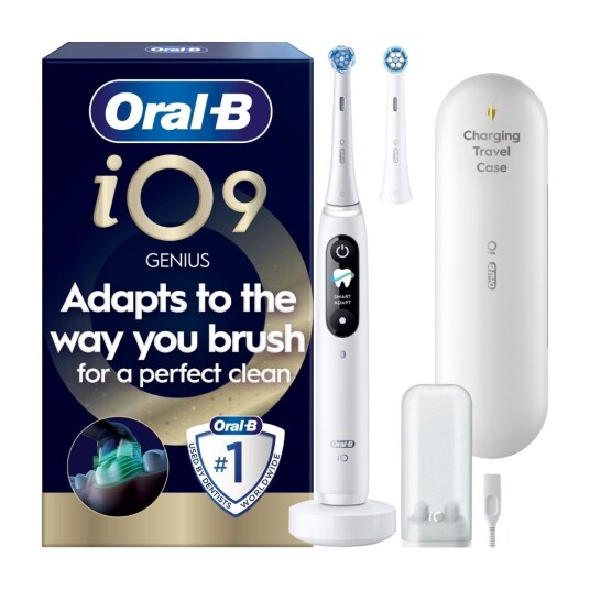 Oral-B iO9 Elektrisk Tannbørste med Ladeetui Hvit Alabaster Oral-B iO9 Elektrisk Tannbørste med Ladeetui Hvit Alabaster