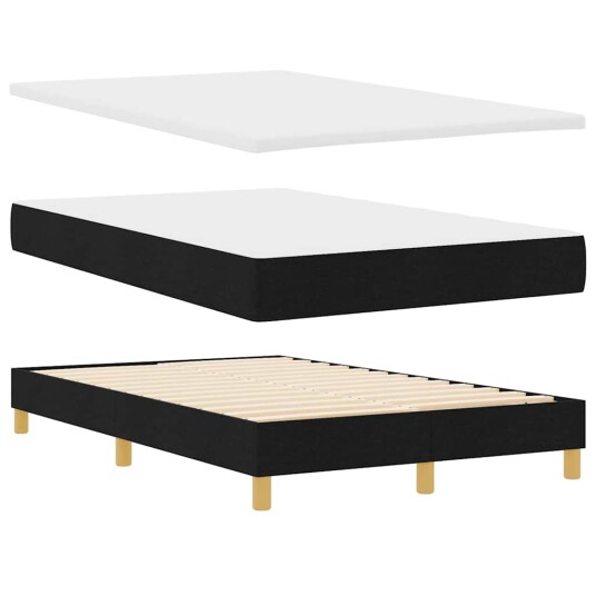 Box Spring Seng med Madrass Svart 120x200 cm Stoff 3338911
