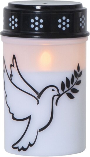 LED gravlys Dove / 12 cm / batteri / timer / innendørs/utendørs bruk