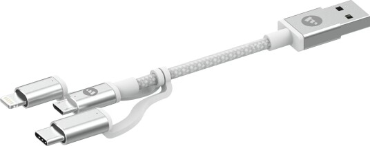 Mophie 3-in-1 ladekabel 1 m (hvit) Mophie 3-in-1 ladekabel 1 m (hvit)