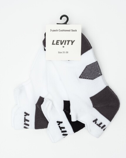 LEVITY 3-pack Cushioned Training Sock White/Grey 43-46