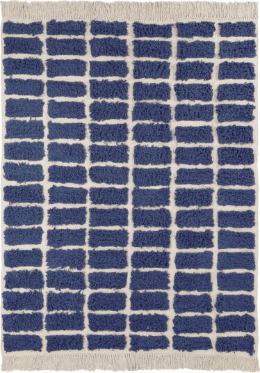 Ryetepper Zola Natural Cotton Shaggy blå Størrelse: 160 x 230 cm