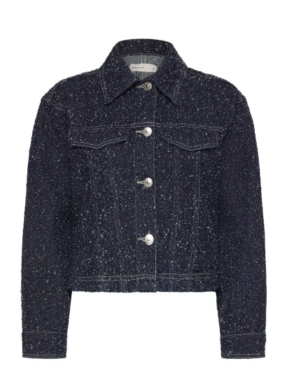 Gina Tricot Peplum Boucle Denim Jacket Navy XL