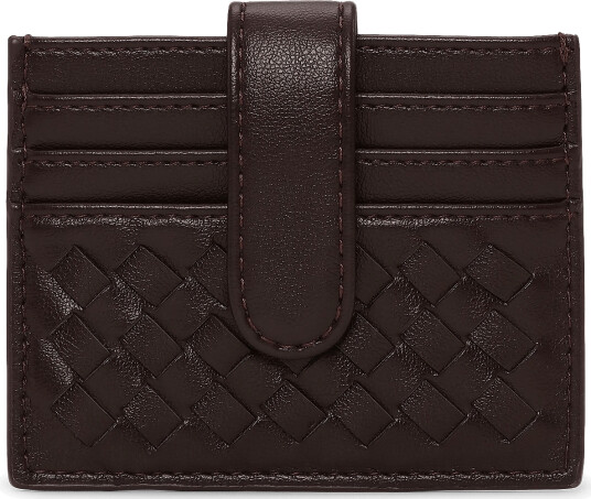 SUI AVA Woven Card Wallet   Brown   ONE SIZE