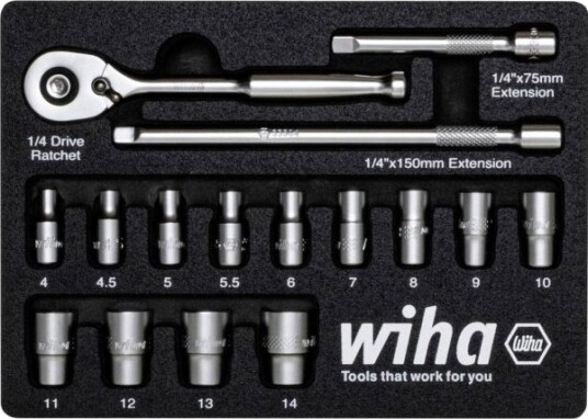 Wiha 44683 Topnøgleindsats-Sæt 1/4 197 Mm Wiha 44683 Topnøgleindsats-Sæt 1/4 197 Mm