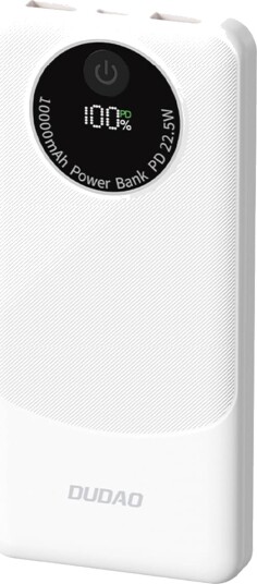 Dudao K12 Powerbank 10 000 mAh PD 22,5 W USB-A, USB-C Hvit