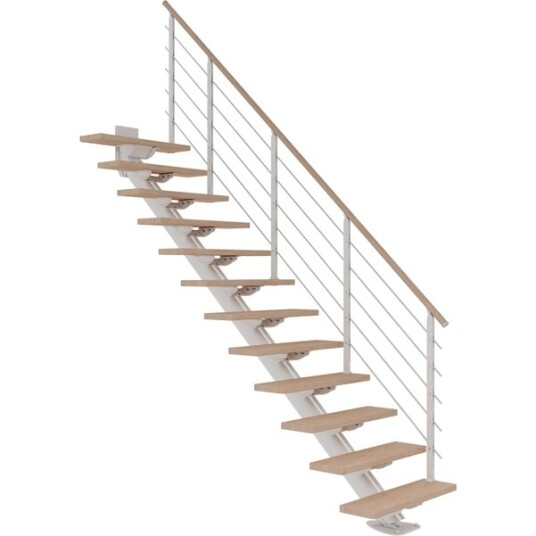 Dolle Sydney Rett Trapp Hvit 9016 design hvitoljet Eik 85 12 Loddrett Høyde 240 292cm