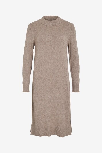 Vila - Kjole viRil Crew Neck L/S Midi Dress - Grå