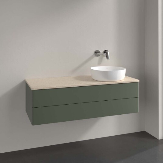 Villeroy & Boch  Antao Servantskap med 2 skuffer 120x50x36 cm u/lys Grønn Matt/Crème