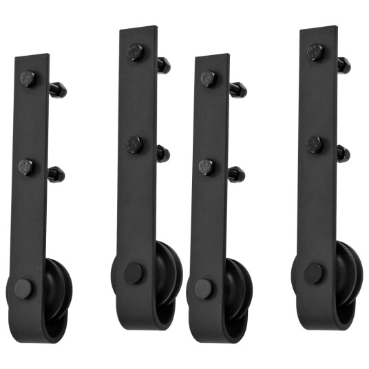 Utstyr for skyvedør 2 stk 183 cm stål svart Utstyr for skyvedør 2 stk 183 cm stål svart
