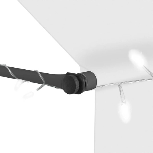 vidaXL Manuell uttrekkbar markise med LED 400 cm kremhvit