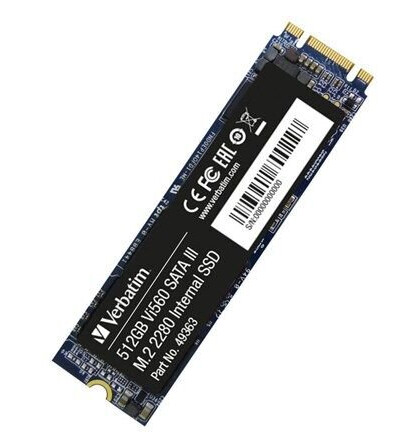 Verbatim Vi560 S3 512GB M.2 Intern SSD SATA 6Gb/s med høy lese- og skrivehastighet