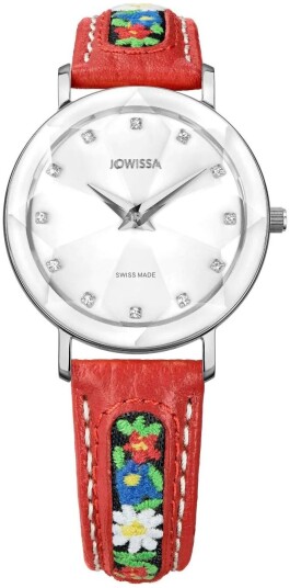 Jowissa Dameklokke J5.777.M Facet Hvit/Tekstil Ø30 mm Jowissa Dameklokke J5.777.M Facet Hvit/Tekstil Ø30 mm