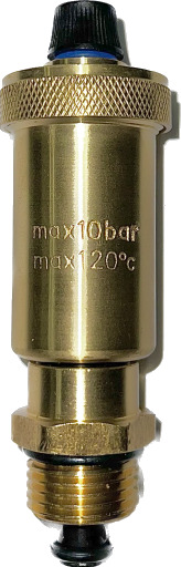 Luftventil med ½" automatisk avstengningsventil. Maks.: 10 bar / 120 C Luftventil med ½" automatisk avstengningsventil. Maks.: 10 bar / 120 C