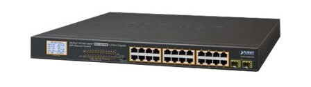 Planet Gsw-2620Vhp - Switch - 24 X 10/100/1000 (Poe+) + 2 X Gigabit Sfp - Stasjonær, Rackmonterbar - Poe+ (300 W)