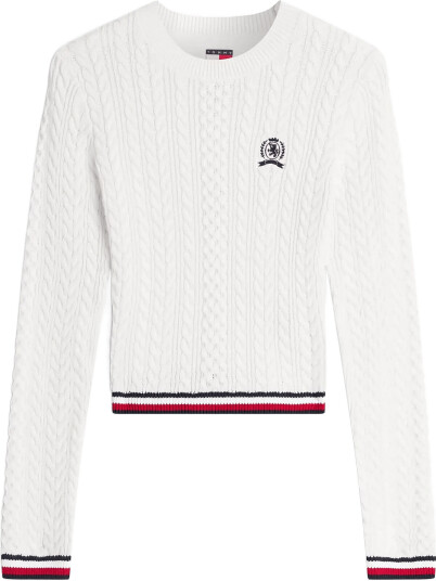 Tommy Jeans Tjw Rwb Tipping Sweater White XS