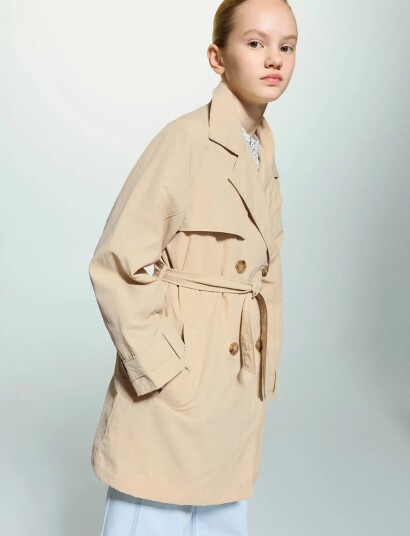 Mango Classic Trench Coat With Belt Beige 13 14