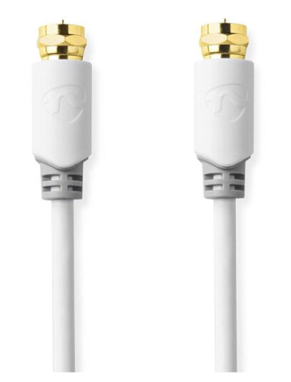 Nedis Koaksialkabel F Han 1m Gullbelagt PVC Hvit Nedis Koaksialkabel F Han 1m Gullbelagt PVC Hvit