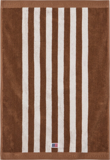 Terry håndkle striper 50x70 cm fudge hvit