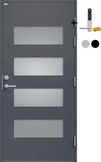 Ytterdør Diplomat Alma Klart Glass med Yale Doorman Classic Home