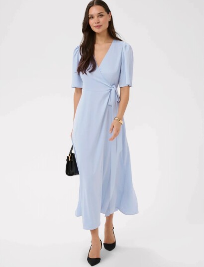 Kaffe Kasadie Wrap Dress Blue 40 Kaffe Kasadie Wrap Dress Blue 40