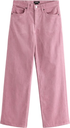 Lindex Straight Trousers In Corduroy Pink 44
