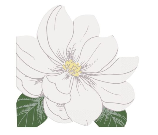 Servietter Hvit Blomster Pk/16