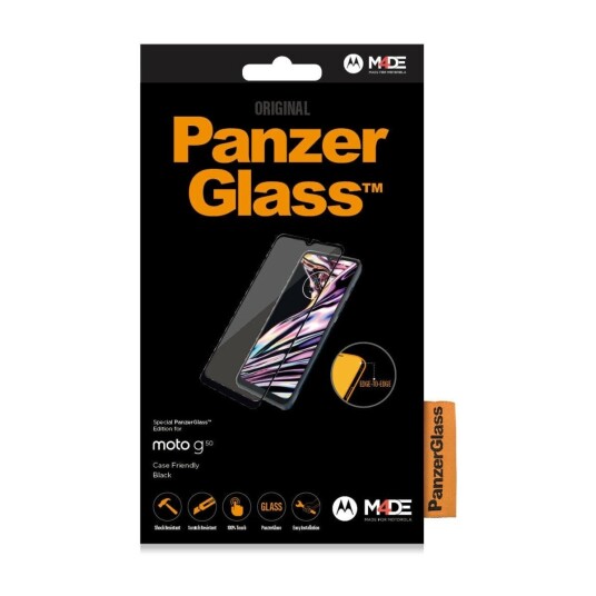 PANZERGLASS MOTOROLA MOTO G50 SKJERMBESKYTTER CASE FRIENDLY, SVART