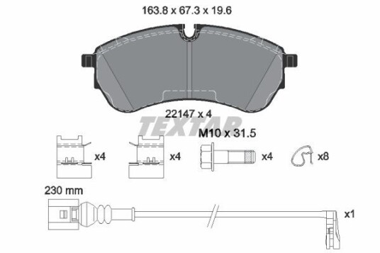 Bremseklosser TEXTAR 2214703 Bremseklosser TEXTAR 2214703