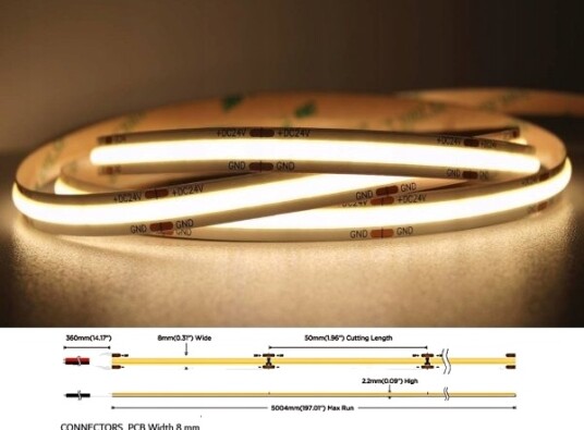 Led List Mw Lighting Tasma Led Led Cob 24V/8W Ww/5M 3000 K