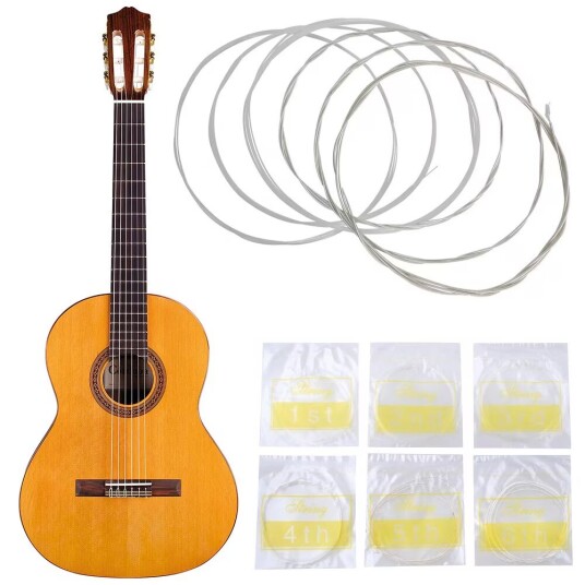 6st Akustiska Gitarrsträngar Klassisk Gitarr Strängar av nylon