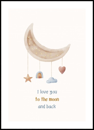 Dreamy Moon Love Quote Plakat / 30x40