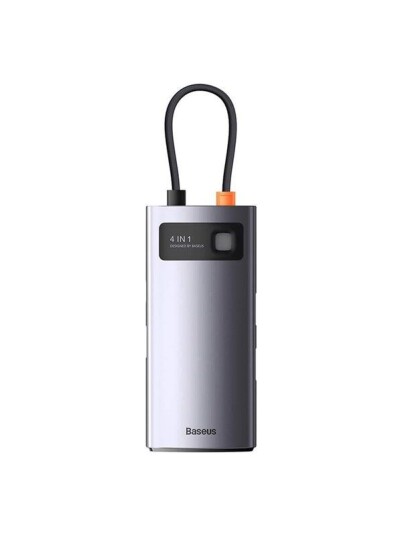 Baseus Hub 4in1 Metal Gleam Series USB-C to 3x USB 3.0 + Ethernet RJ45 USB-hub - USB 3.0 - 4 porter - Grå Baseus Hub 4in1 Metal Gleam Series USB-C to 3x USB 3.0 + Ethernet RJ45 USB-hub - USB 3.0 - 4 porter - Grå
