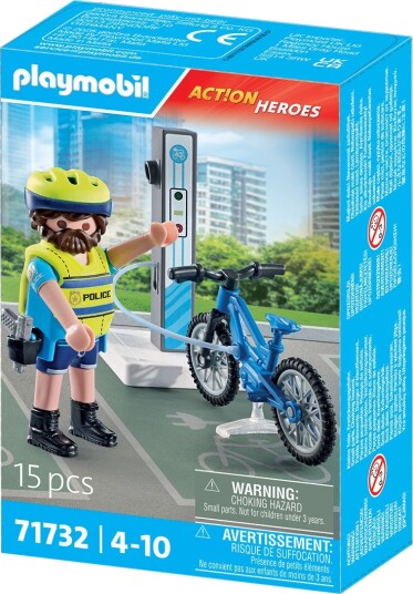 Playmobil Politisykkelpatrulje 71732 med Politimann Figur - City Action