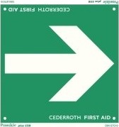 Førstehjælpsskilt Cederroth Pil Grøn/Hvid 20 X 20 Cm