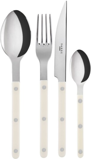 Sabre Paris Bistrot Shiny Solid / 4 Pieces Cutlery Set Ivory Bestikksett