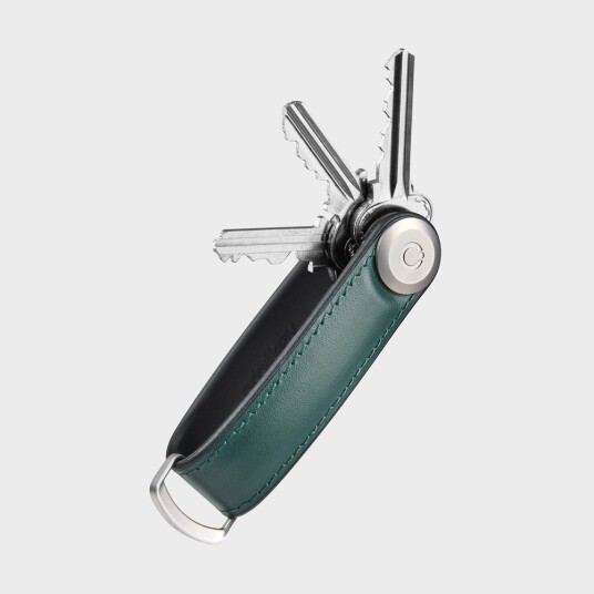 Orbitkey Hybrid nøkkelorganisator i lær - Furugrønn